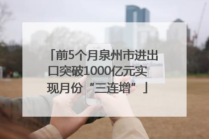 前5个月泉州市进出口突破1000亿元实现月份“三连增”