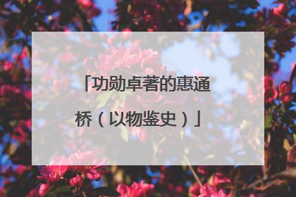 功勋卓著的惠通桥（以物鉴史）