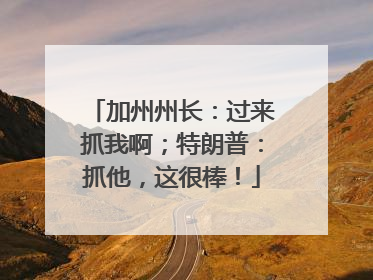 加州州长：过来抓我啊；特朗普：抓他，这很棒！