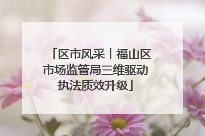 区市风采丨福山区市场监管局三维驱动执法质效升级