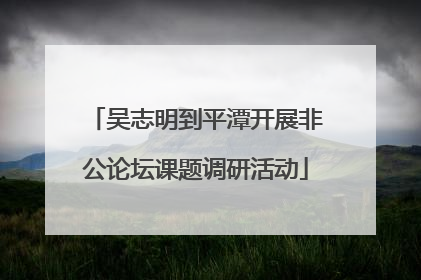吴志明到平潭开展非公论坛课题调研活动