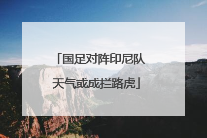 国足对阵印尼队 天气或成拦路虎