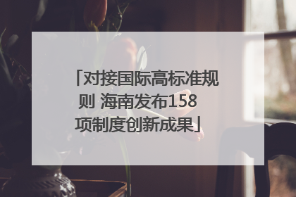 对接国际高标准规则 海南发布158项制度创新成果