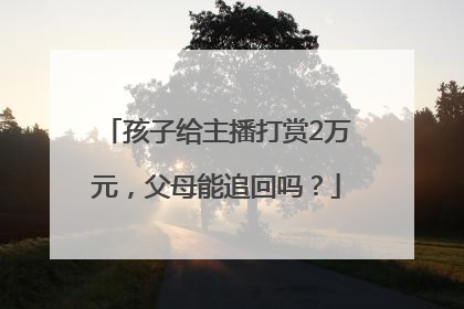 孩子给主播打赏2万元，父母能追回吗？
