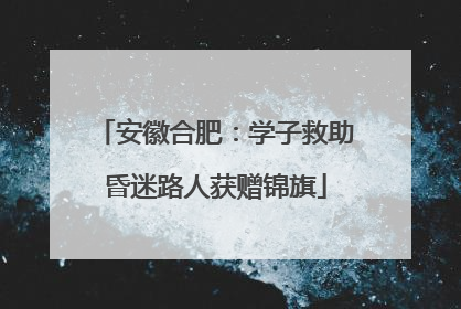 安徽合肥：学子救助昏迷路人获赠锦旗
