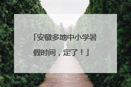 安徽多地中小学暑假时间，定了！