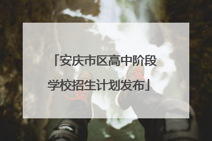 安庆市区高中阶段学校招生计划发布