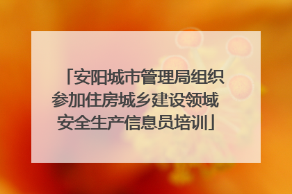 安阳城市管理局组织参加住房城乡建设领域安全生产信息员培训