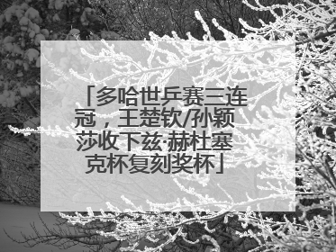 多哈世乒赛三连冠，王楚钦/孙颖莎收下兹·赫杜塞克杯复刻奖杯
