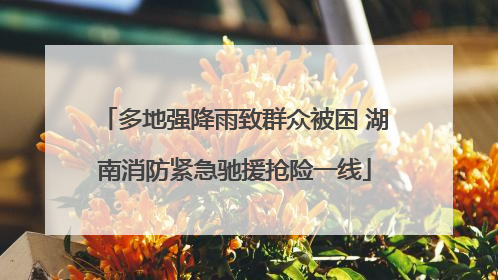 多地强降雨致群众被困 湖南消防紧急驰援抢险一线