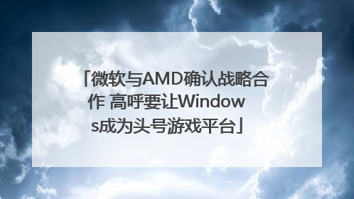 微软与AMD确认战略合作 高呼要让Windows成为头号游戏平台