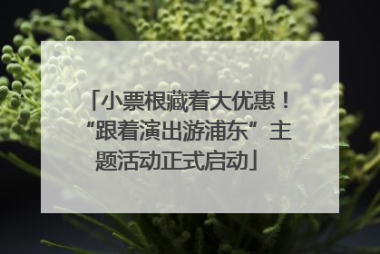 小票根藏着大优惠！“跟着演出游浦东”主题活动正式启动