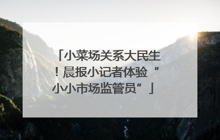 小菜场关系大民生！晨报小记者体验“小小市场监管员”