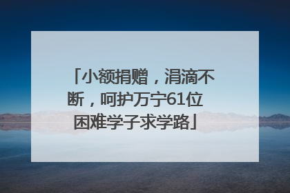 小额捐赠，涓滴不断，呵护万宁61位困难学子求学路