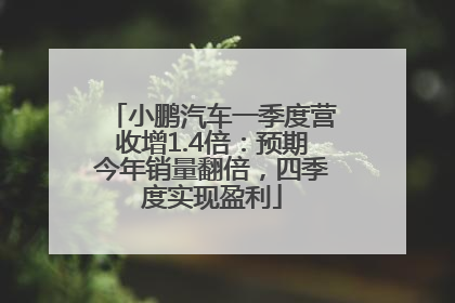 小鹏汽车一季度营收增1.4倍：预期今年销量翻倍，四季度实现盈利