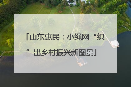 山东惠民：小绳网“织”出乡村振兴新图景