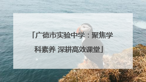 广德市实验中学：聚焦学科素养 深耕高效课堂