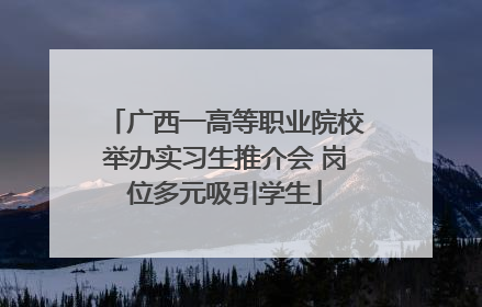 广西一高等职业院校举办实习生推介会 岗位多元吸引学生