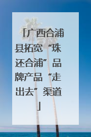 广西合浦县拓宽“珠还合浦”品牌产品“走出去”渠道