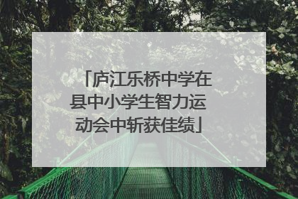 庐江乐桥中学在县中小学生智力运动会中斩获佳绩