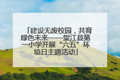 建设无废校园，共育绿色未来——望江县第一小学开展“六五”环境日主题活动