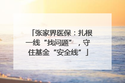张家界医保：扎根一线“找问题”，守住基金“安全线”