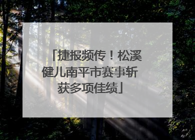 捷报频传！松溪健儿南平市赛事斩获多项佳绩
