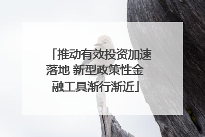 推动有效投资加速落地 新型政策性金融工具渐行渐近