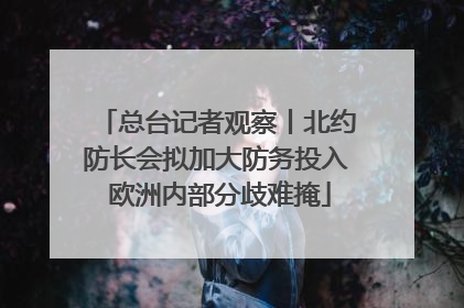 总台记者观察丨北约防长会拟加大防务投入 欧洲内部分歧难掩