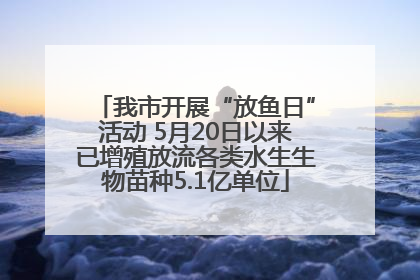 我市开展“放鱼日”活动 5月20日以来已增殖放流各类水生生物苗种5.1亿单位