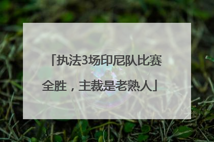 执法3场印尼队比赛全胜，主裁是老熟人