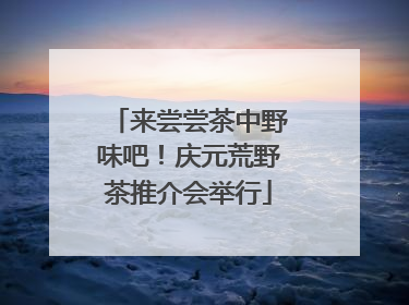 来尝尝茶中野味吧！庆元荒野茶推介会举行