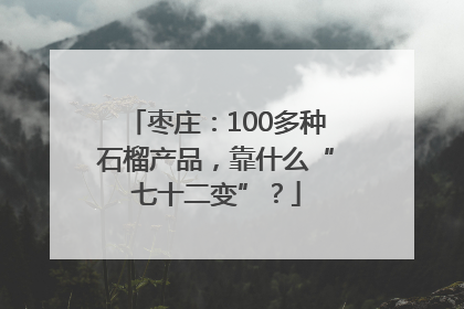 枣庄：100多种石榴产品，靠什么“七十二变”？
