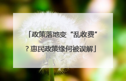政策落地变“乱收费”？惠民政策缘何被误解