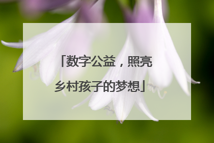 数字公益，照亮乡村孩子的梦想