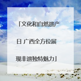 文化和自然遗产日 广西全方位展现非遗独特魅力
