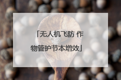 无人机飞防 作物管护节本增效