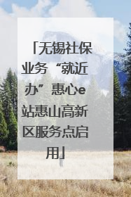 无锡社保业务“就近办”惠心e站惠山高新区服务点启用