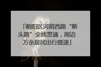 朝阳区河荫西路“断头路”全线贯通，周边万余居民出行提速
