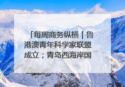 每周商务纵横｜鲁港澳青年科学家联盟成立；青岛西海岸国际能源自贸港启用