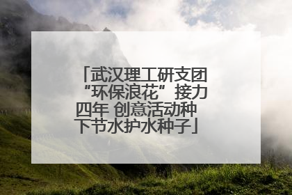 武汉理工研支团“环保浪花”接力四年 创意活动种下节水护水种子