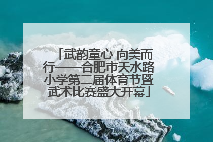 武韵童心 向美而行——合肥市天水路小学第二届体育节暨武术比赛盛大开幕