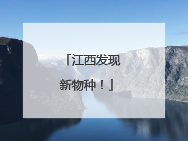 江西发现新物种！