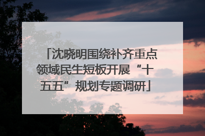 沈晓明围绕补齐重点领域民生短板开展“十五五”规划专题调研