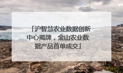 沪智慧农业数据创新中心揭牌，金山农业数据产品首单成交