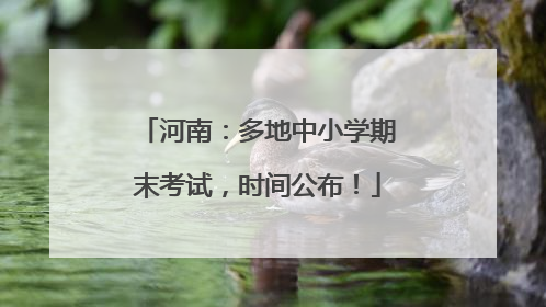 河南：多地中小学期末考试，时间公布！