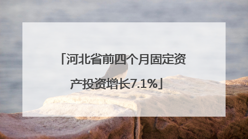 河北省前四个月固定资产投资增长7.1%
