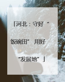 河北：守好“饭碗田” 用好“发展地”