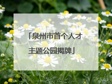 泉州市首个人才主题公园揭牌