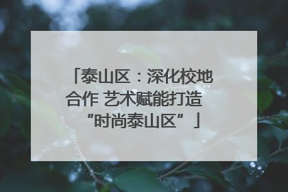 泰山区：深化校地合作 艺术赋能打造“时尚泰山区”